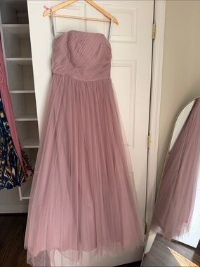 Alfred Angelo Dusty Mauve Strapless Tulle Girls Dress